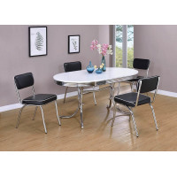 Coaster Furniture 2066 Retro Open Back Side Chairs Black and Chrome (Set of 2)